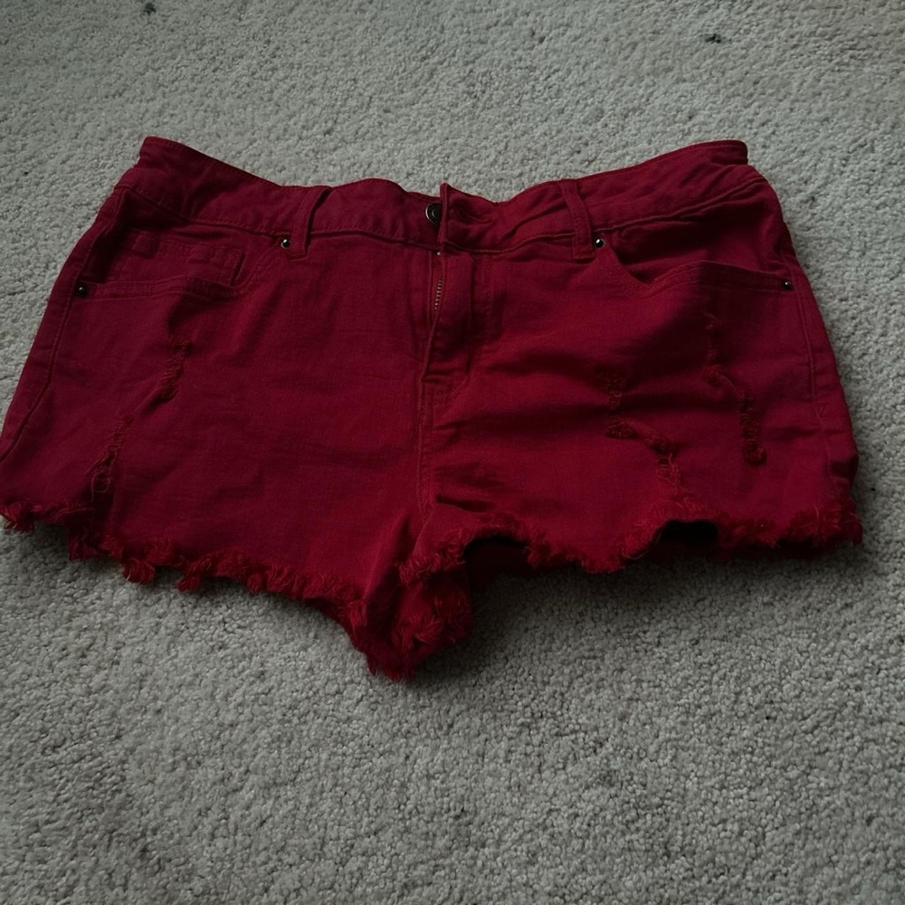 Angel Kiss Red Jean Shorts for Women